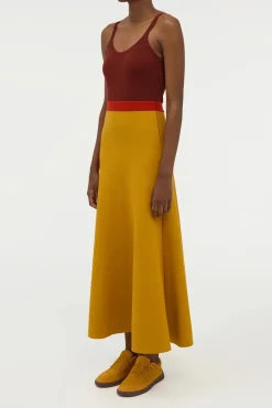 Flaminius Knit Midi Dress in Golden Birch Merino Wool