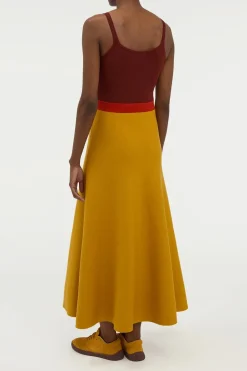 Flaminius Knit Midi Dress in Golden Birch Merino Wool