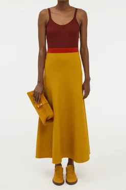 Flaminius Knit Midi Dress in Golden Birch Merino Wool