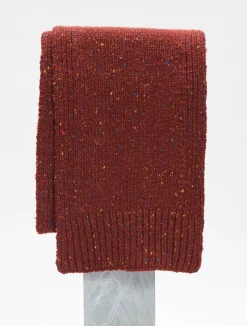 Fokestone Knit Scarf in Burnt Sienna Multi Speckled Aran Cashmere