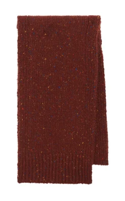 Fokestone Knit Scarf in Burnt Sienna Multi Speckled Aran Cashmere
