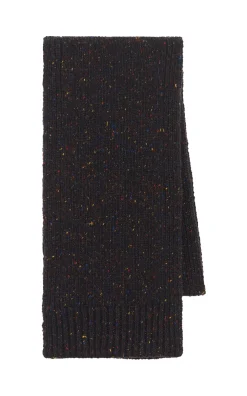 Fokestone Knit Scarf in Charcoal Multi Speckled Aran Cashmere