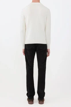 Francesco Knit Sweater in Ivory Cashmere