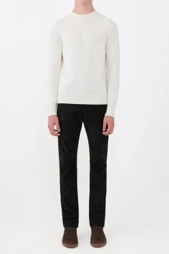 Francesco Knit Sweater in Ivory Cashmere