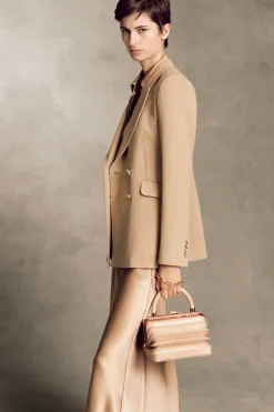 Frei Maxi Skirt in Camel Silk Satin