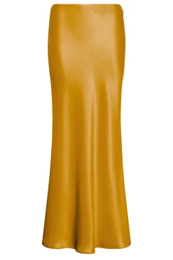 Frei Maxi Skirt in Golden Birch Silk Satin