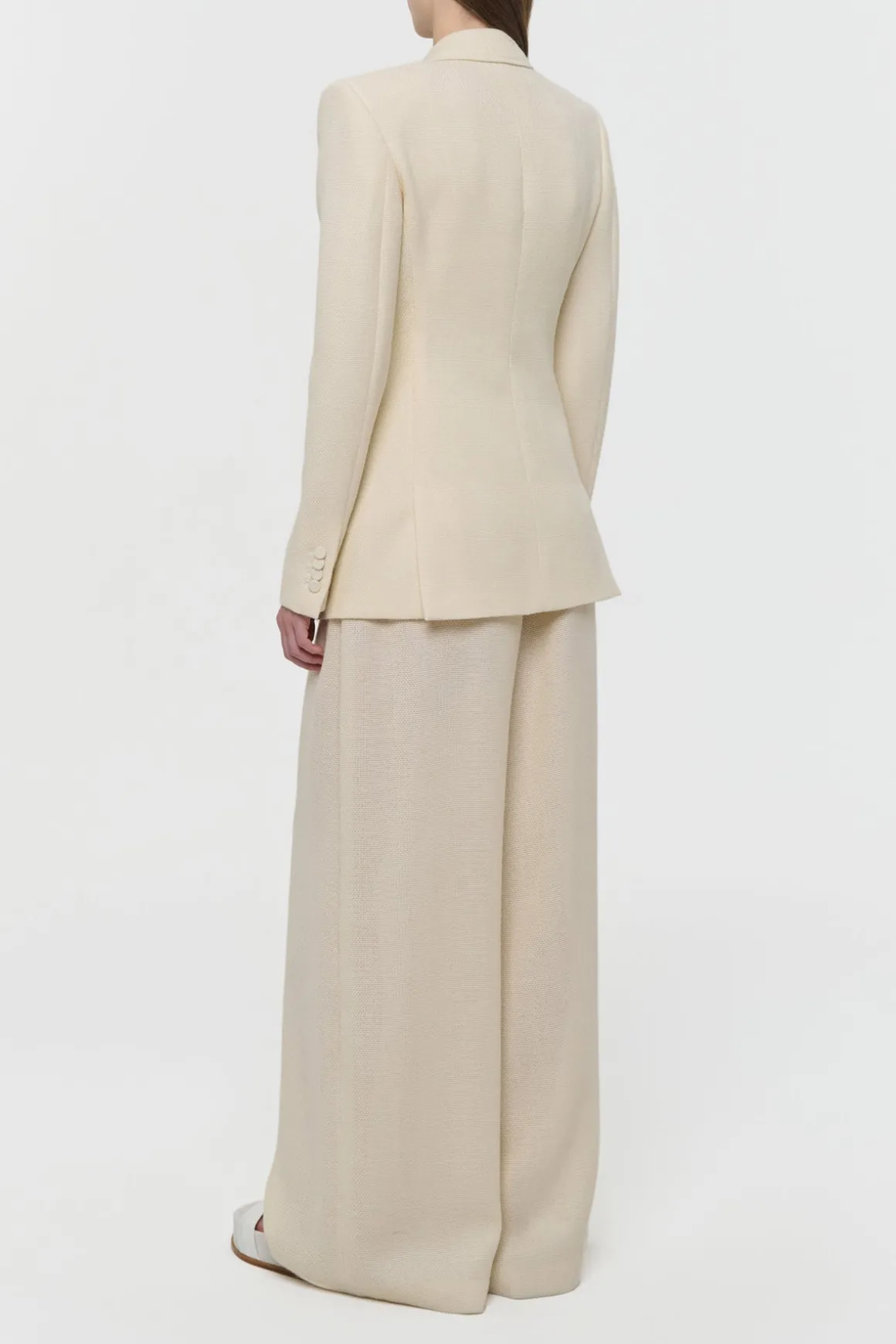 Gelos Wide-leg Pant in Ivory Alpaca Wool