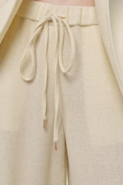 Gelos Wide-leg Pant in Ivory Alpaca Wool