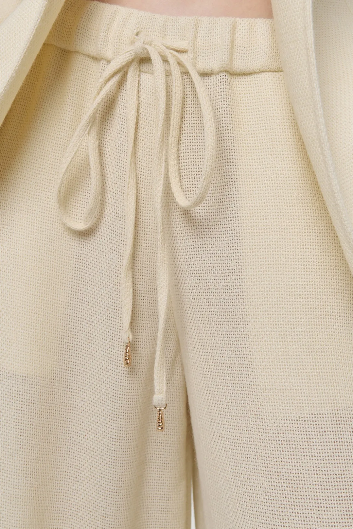 Gelos Wide-leg Pant in Ivory Alpaca Wool