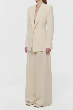 Gelos Wide-leg Pant in Ivory Alpaca Wool