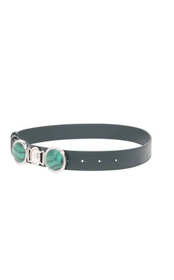 Grange Stone Belt in Bottle Green Leather