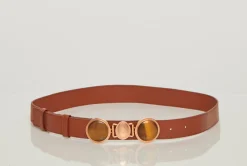 Grange Stone Belt in Cognac Leather