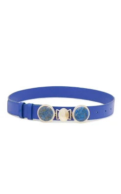 Grange Stone Belt in Navy Leather