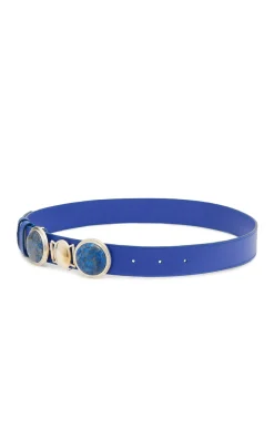 Grange Stone Belt in Navy Leather
