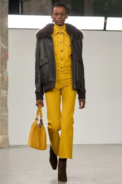Grant Jacket in Ebony Textured Leather and Shearling