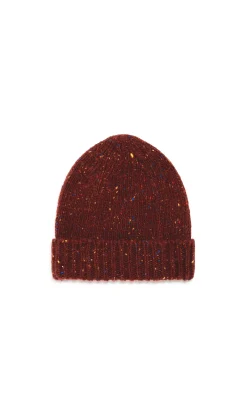 Hailsham Knit Hat in Burnt Sienna Multi Speckled Aran Cashmere