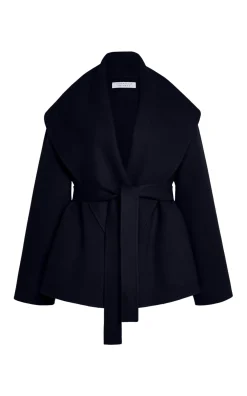 Harris Wrap Jacket in Dark Navy Double-face Cashmere