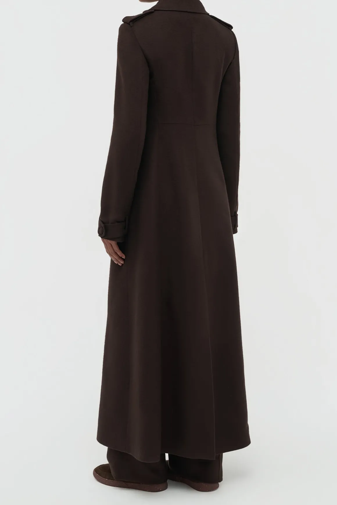 Houstt Trench Coat in Chocolate Winter Silk