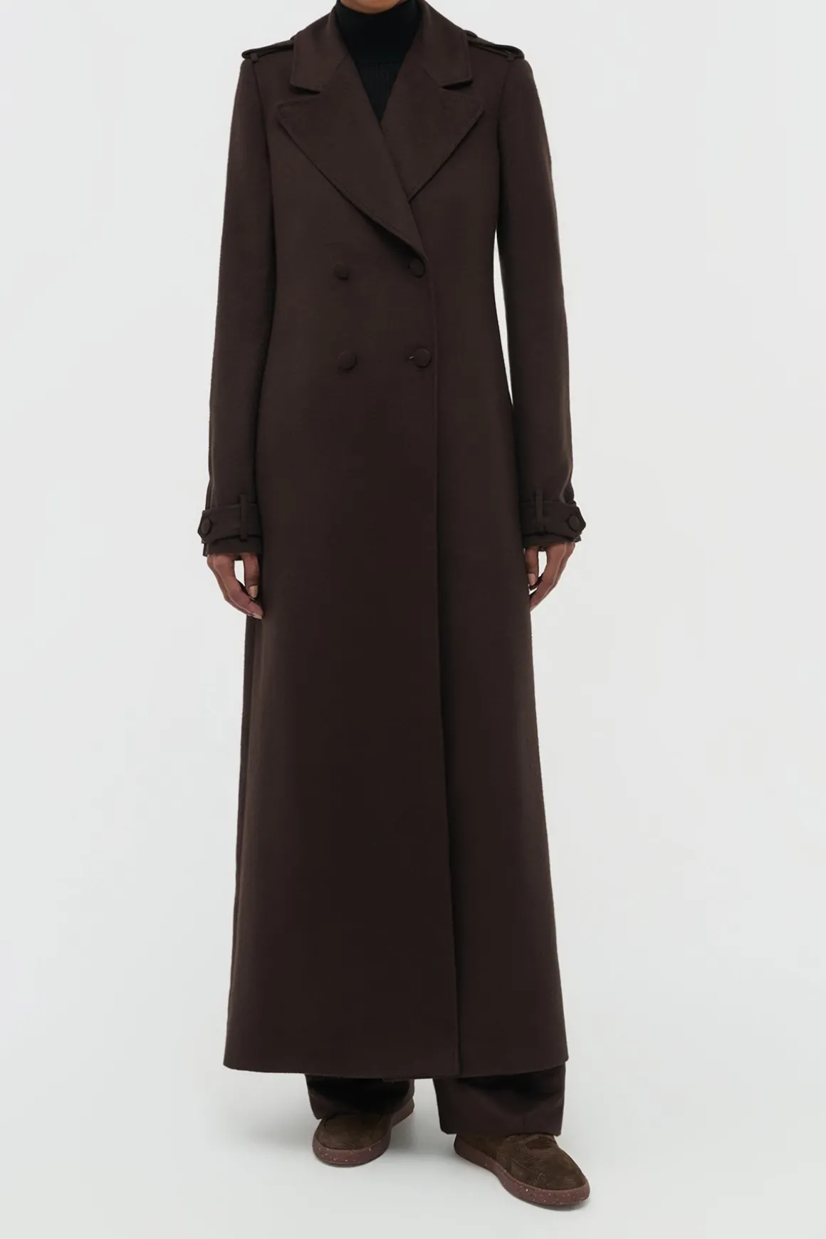 Houstt Trench Coat in Chocolate Winter Silk