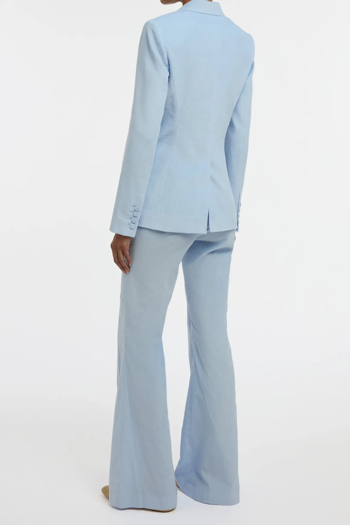 Ianthe Flare Pant in Light Blue Sea Island Cotton Corduroy