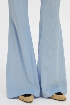 Ianthe Flare Pant in Light Blue Sea Island Cotton Corduroy