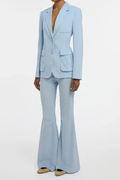 Ianthe Flare Pant in Light Blue Sea Island Cotton Corduroy