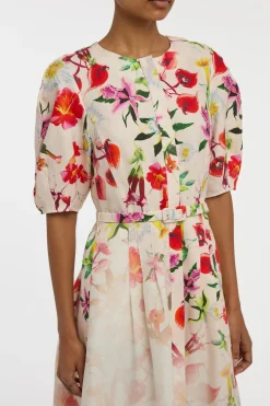 Ignis Maxi Shirtdress in Uruguayan Flowers Printed Linen