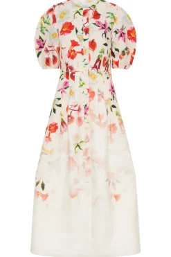 Ignis Maxi Shirtdress in Uruguayan Flowers Printed Linen