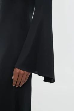 Imara Maxi Dress in Black Silk Jersey
