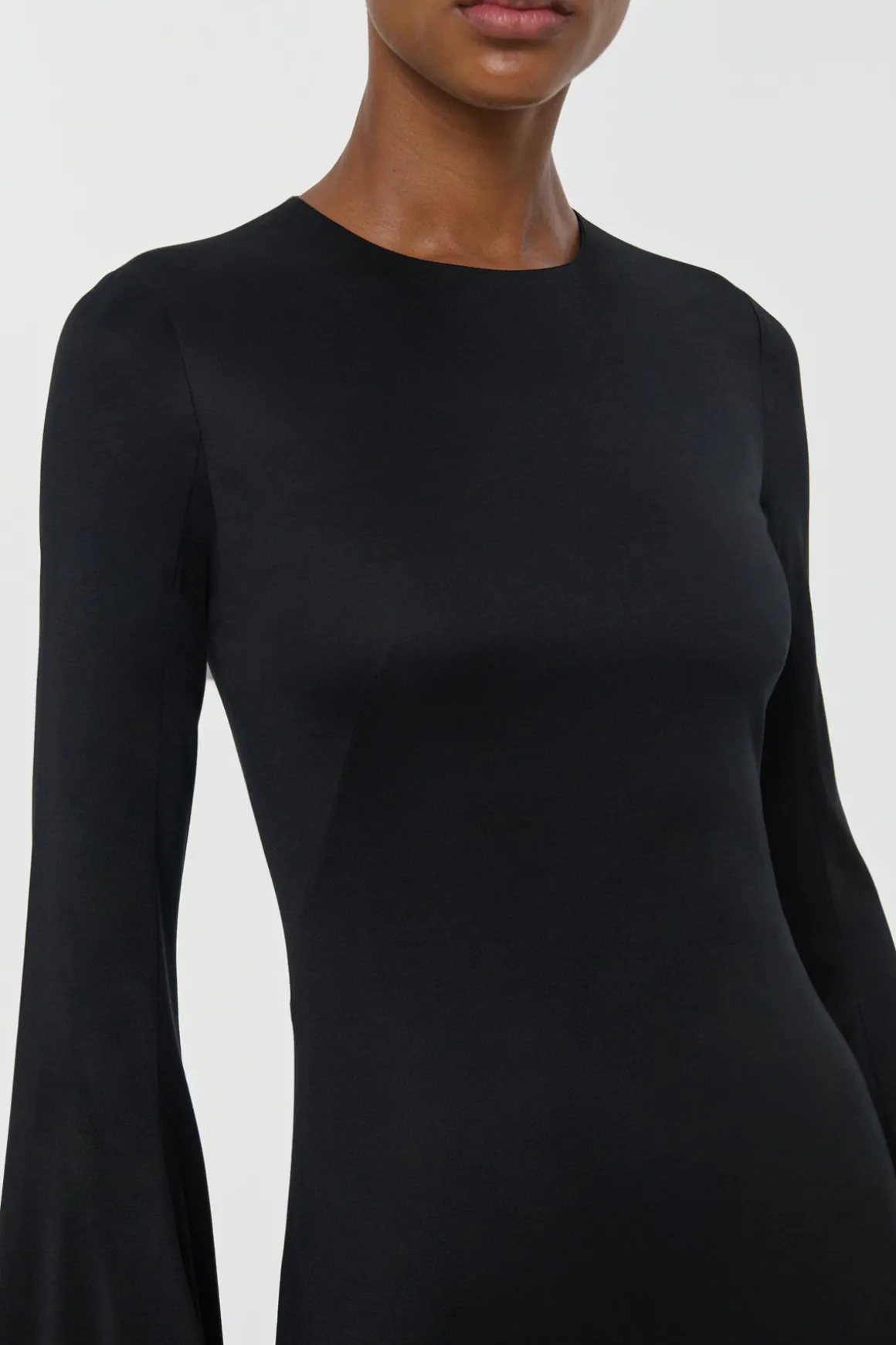 Imara Maxi Dress in Black Silk Jersey