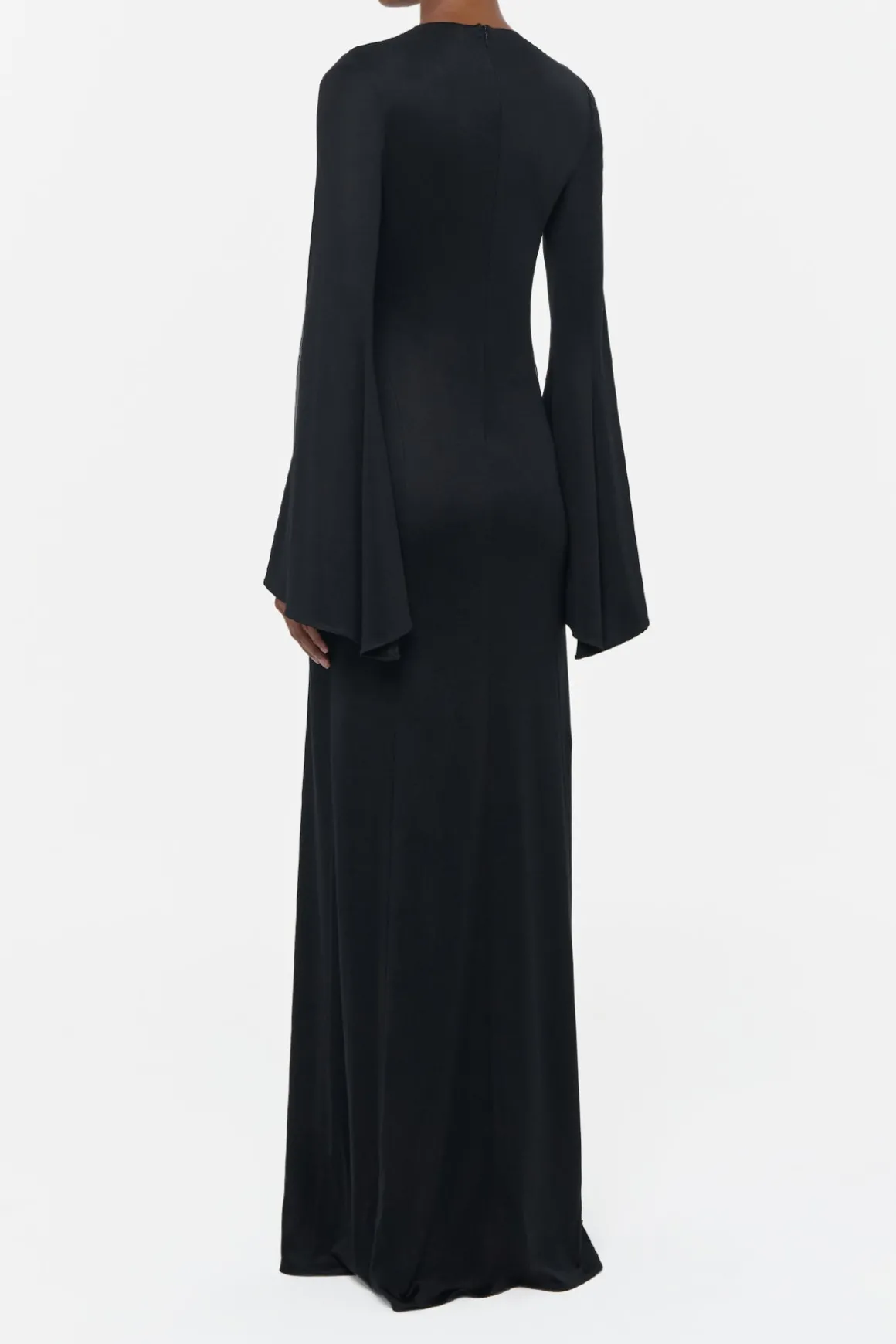 Imara Maxi Dress in Black Silk Jersey