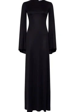 Imara Maxi Dress in Black Silk Jersey