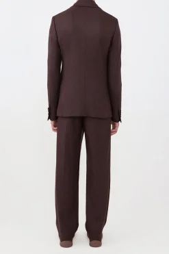 Irving Jacket in Burnt Sienna Wool Cashmere Flannel