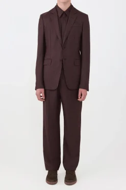 Irving Jacket in Burnt Sienna Wool Cashmere Flannel