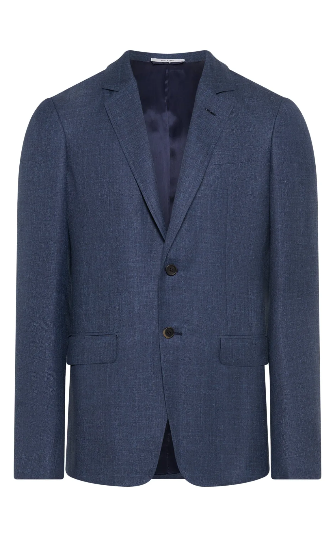 Irving Jacket in Denim Virgin Wool Silk with Linen