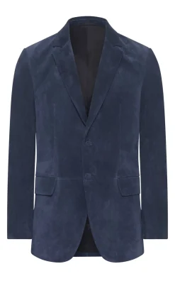 Irving Jacket in Electric Navy Suede Corduroy