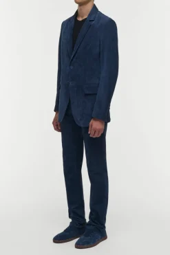 Irving Jacket in Electric Navy Suede Corduroy