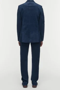 Irving Jacket in Electric Navy Suede Corduroy