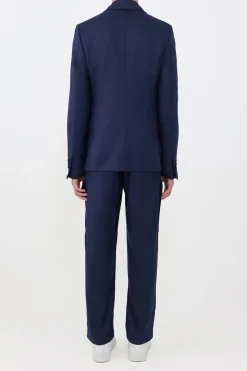 Irving Jacket in Navy Wool Cashmere Flannel