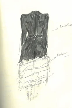 Isak Trench Coat in Black Soft Leather & Ivory Cashmere Shearling