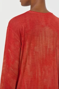 Isaro Long Sleeve T-shirt in Air Multi Printed Cashmere Jersey