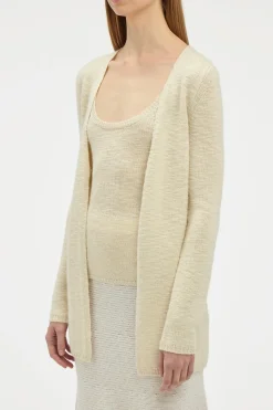 Jani Knit Cardigan in Ivory Cashmere