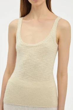 Jayce Knit Tank Top in Ivory Cashmere