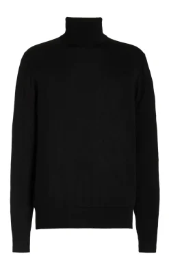 Jermaine Knit Turtleneck in Black Merino Wool