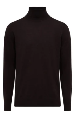Jermaine Knit Turtleneck in Chocolate Merino Wool