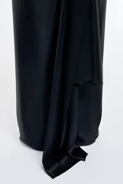 Jessamy Maxi Dress in Black Silk Satin