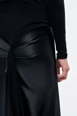 Jessamy Maxi Dress in Black Silk Satin