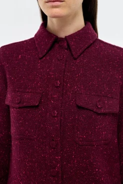 John Austin Shirt in Bordeaux Speckled Cashmere