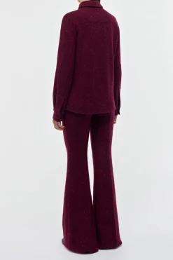 John Austin Shirt in Bordeaux Speckled Cashmere