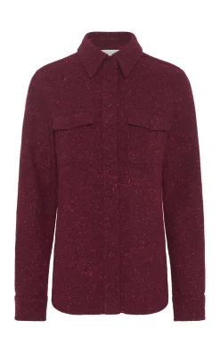 John Austin Shirt in Bordeaux Speckled Cashmere